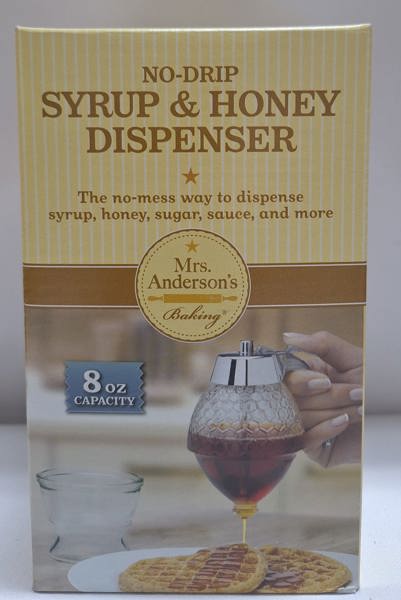 Harold Import Co 43145 Honey Dispenser Glass Clear Glass Elegant Design Easy Pour