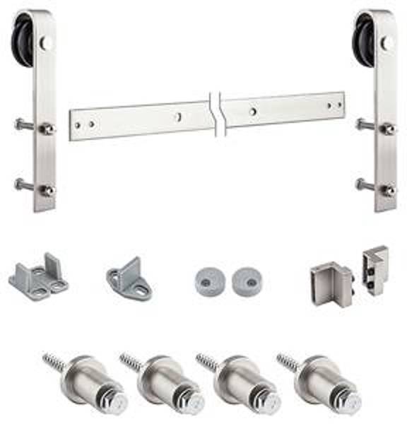 National Hardware N186-966 Sliding Door Hardware 72 In Satin Nickel Interior Door