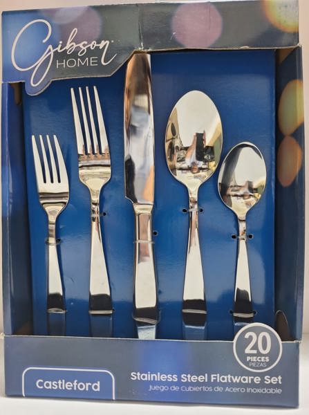 Gibson Overseas Inc 89016.20 20 Piece Flatware Set Hollow Handle Stainless Steel Mirror Polish