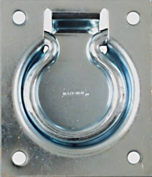 National Hardware N203-752 Flush Ring Pull 3 In x 3-1/2 In Zinc for Chest and Doors Where Handle Sets with Surface Steel