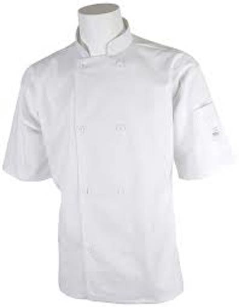 Mercer Culinary M60013WHS Short Sleeve Cook Jacket Small White