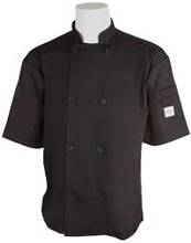 M60013BKXS Xsmall Black Short Sleeve Cook Jacket