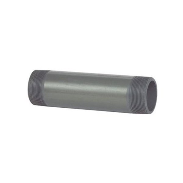 B&K Industries 408-080 Schedule 80 PVC Pipe Nipple 2 In x 8 In Gray