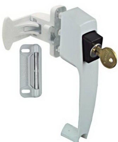 National Hardware V1317 P/B Latch With Key White