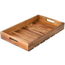 CRATE11 Tray Crate Acacia 20 In X 12 In