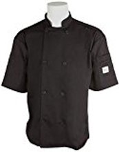 M60013BKS Small Black Short Sleeve Cook Jacket