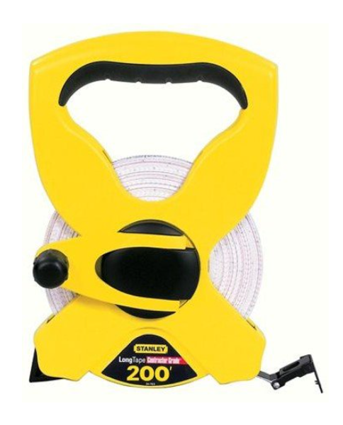 Stanley Tools 34-793 Measuring Tape 200 Ft 1/2 In Open Reel Long Fiberglass Blade ABS Case Fractional/Decimal