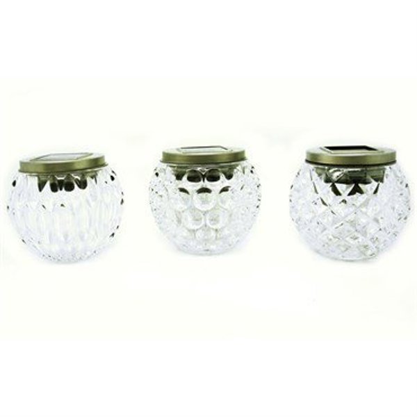 Alpine Corporation QMC104ABB-CC Textured Glass Decor Solar LED Light