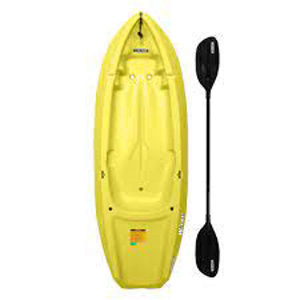 Lifetime Products 90100 Youth Kayak 6 Ft Capacity 130 Lb Yellow with Paddle and Backrest