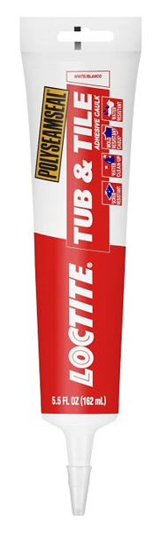 Loctite 2138420 Tub and Tile Adhesive Caulk 5.5 Oz White Squeeze Tube