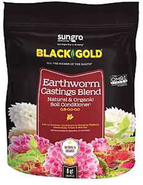 1490302.Q.08P SUN GRO HORTICULTURE DI Castings Earthworm Bag 8 Qt Black