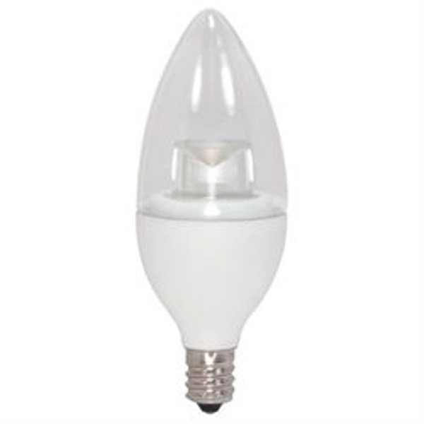 Satco S8950 Torpedo LED Bulb 2.8 Watts 3000K 165 Lumens Candelabra Base Warm White 120V