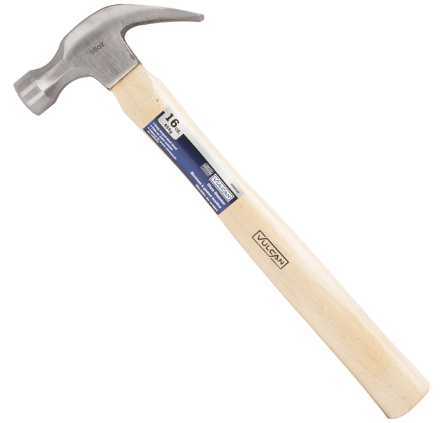 VULCAN JL20016/JL200163L Hammer 16 Oz Curved Claw Forged Steel Wood Handle