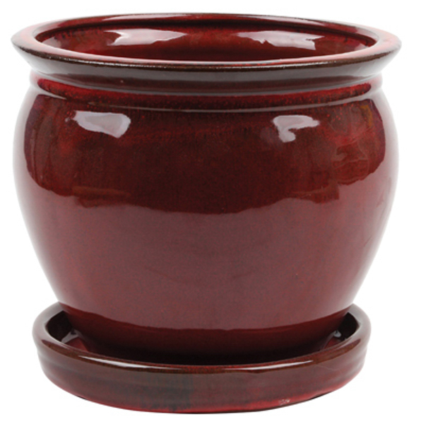Southern Patio CRM-031055 Wisteria Planter 8 In Oxblood Red