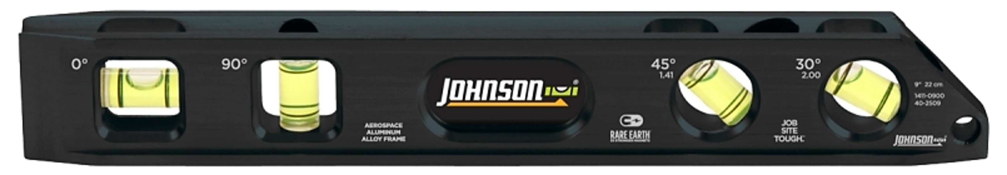 Johnson Level & Tool 1411-0900 Topedo Level 9 In Aluminum Magnetic Billet 3 Vial