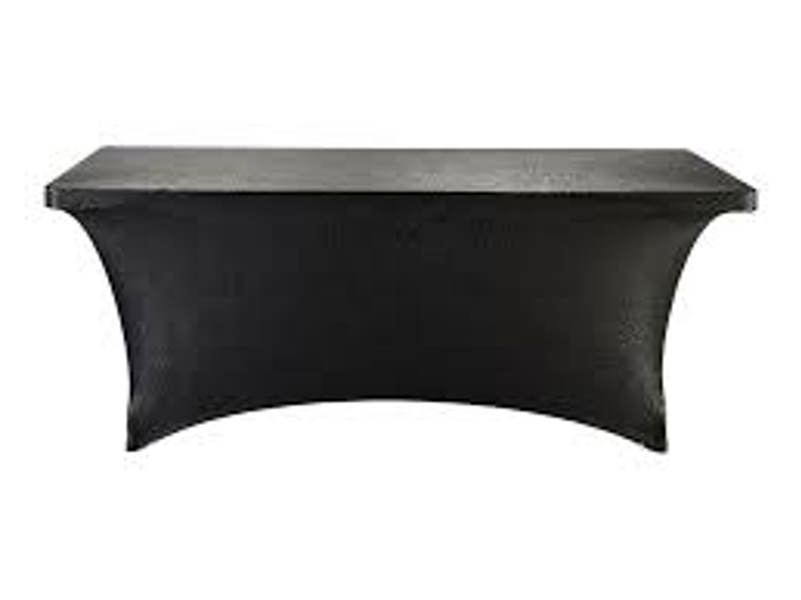 Snap Drape BS630BLK Stretch Table Cover 100% Polyester Black