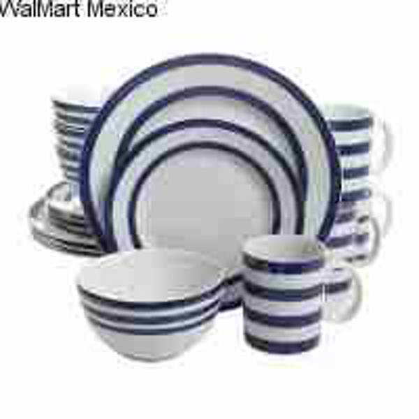 GIBSON OVERSEAS INC 113240.16 Dinnerware Set 16Pc Bistro Blue