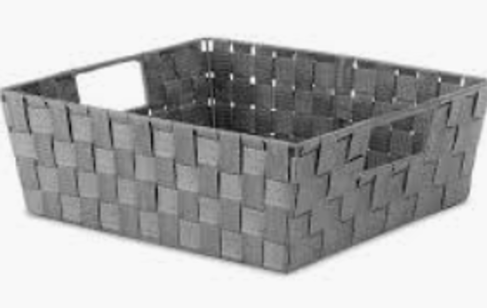 Whitmor Inc 6581-2711-GREY Shelf Tote Gray Woven Strap