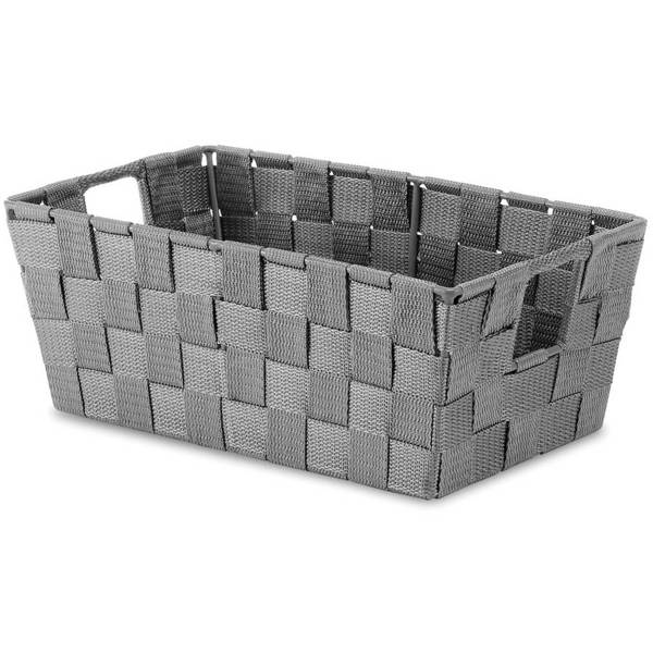 Whitmor Inc 6581-2712-GREY Small Shelf Tote Gray Woven Strap