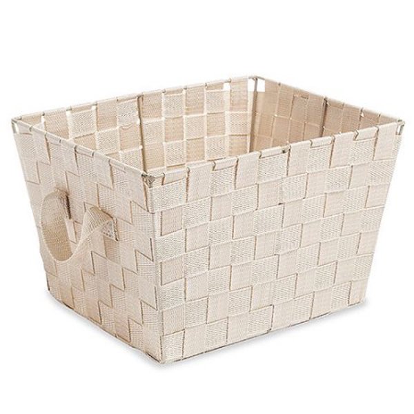 Whitmor Inc 6581-1980-LATTE Small Tote Woven Strap