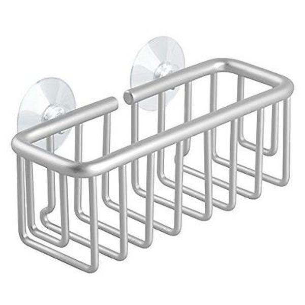 InterDesign 50766 Sponge Holder Suction Metro Aluminum Silver Kitchen Sink