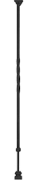 Carolina Stair Supply ISTW-SAT Twist Baluster Satin Black Iron Slides