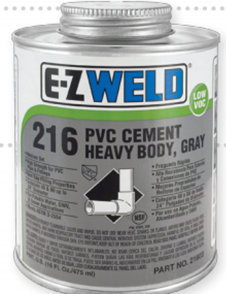 EZ WELD EZ31604N Heavy Body PVC Cement 1 Qt Gray