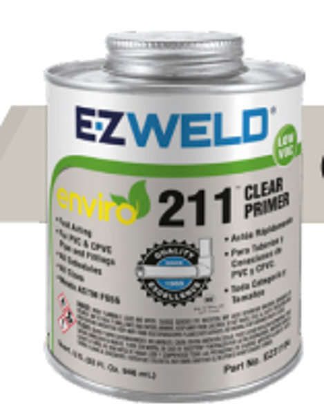 EZ WELD EZ31105N Clear PVC Primer 1 Gal for PVC Pipes and Fittings