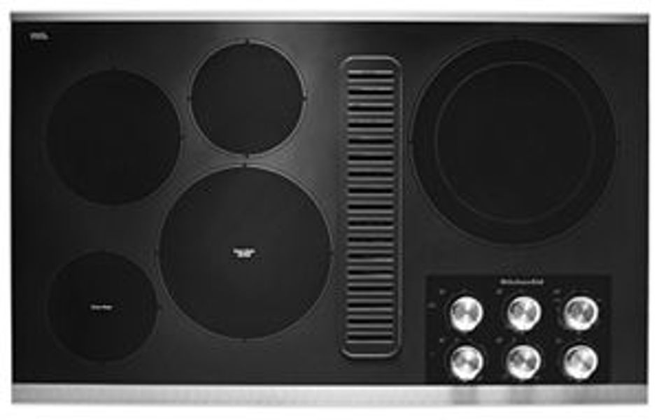 KitchenAid KCED606GSS Electric Downdraft Cooktop 36 In Stainless Steel Ceramic Glass