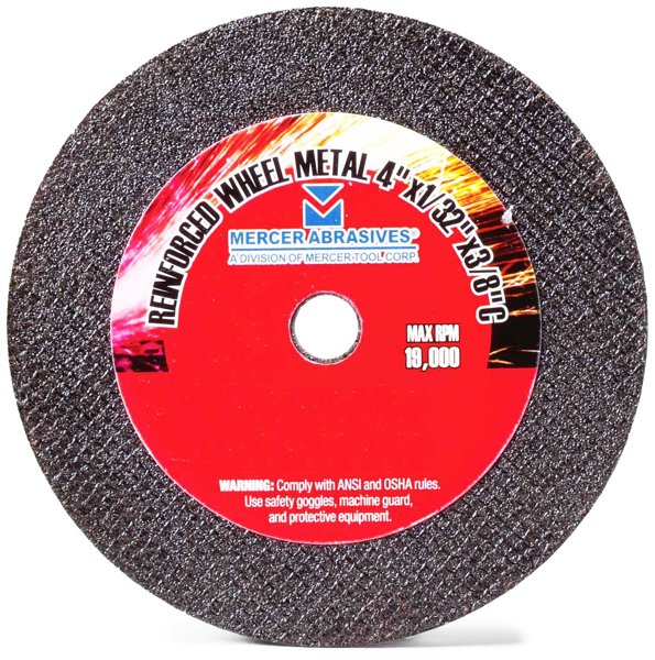 Mercer Abrasives 614150 Metal Wheel 4x1/16x5/8 Small Diameter High Speed Fully Reinforced