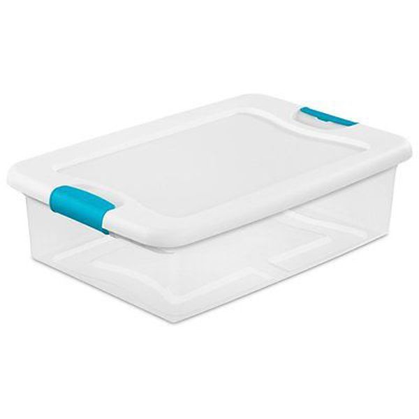 Sterilite 14968006 Clearview Storage Box 32 Qt Teal Latches