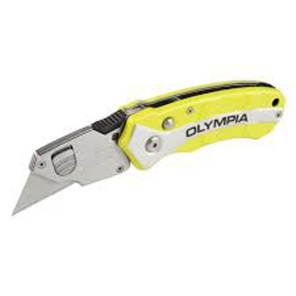 Olympia Tools 33-205 Utility Knife Neon TurboFold Hi-Viz