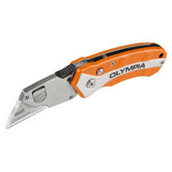 Olympia Tools 33-206 Utility Knife Orange Hi Visibility TurboFold