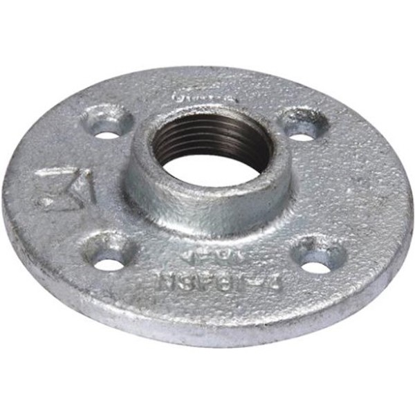 B&K Industries 27-11/2G Floor Flange 1-1/2 In Galvanized Pipe Malleable FIP 4-Bolt Hole