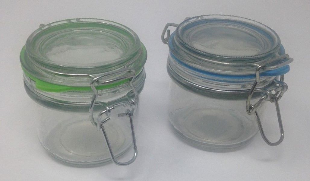 Anchor Hocking 97260 Glass Storage Jar 219 Ml Capacity Clamp Flip Lid Odor-Tight Seal