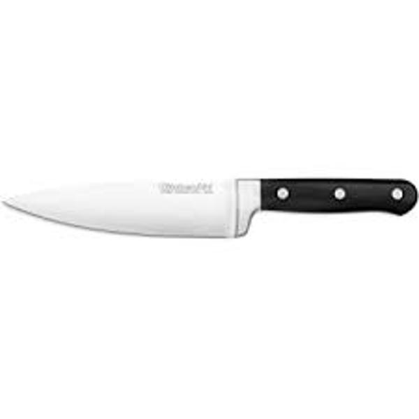 KitchenAid KKFTR6CHOB Classic Chef Knife 6 In Onyx Black Forged Series Triple Rivet
