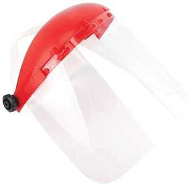 Forney Industries Inc 58600 Face Shield Visor Clear Lightweight Red Plastic 8 In x 15.5 In