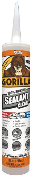 Gorilla Glue Company 8050002 Silicone Sealant 10 Oz Capacity 40 Deg F Application 51 Ft at 3/16 Bead 30 Min Paste