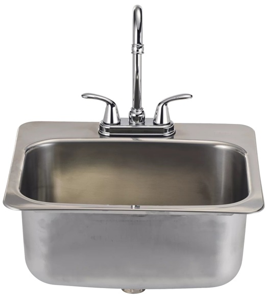 Bull Outdoor 12391 Large Sink With Faucet 22 Gauge Stainless Steel