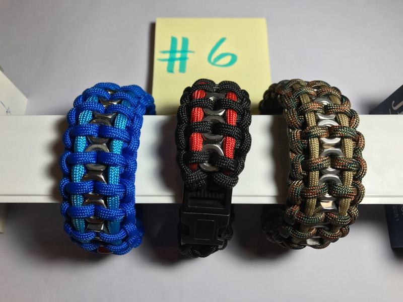 JAVIER ELVIR VENTURA Bracelet Paracord Large Survival Bracelet Assorted Colors 12 Cord with Hex Nut