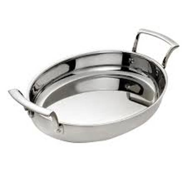 Browne Foodservice 5724177 Oval Roast Pan 12x10 Hermalloy