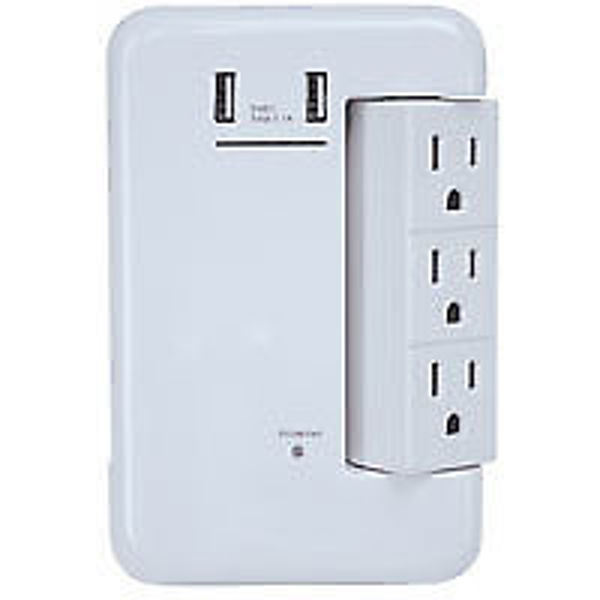 POWERZONE ORRUSB346S Charger USB 3.4A 6 Outlet 1200 Joules 2-Port