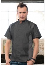 CEZ01-BLK-S Slim Fit Black Chef Coat
