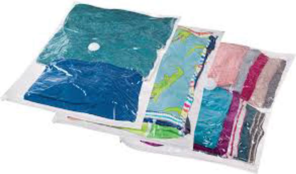 InterDesign 6170 Vacuum Storage Bags Large Set of 3 Clear Durable Plastic Space Saving
