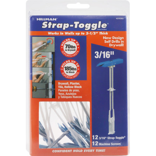 Hillman Group 376362 Strap Toggle 3/16 In 12 Pack