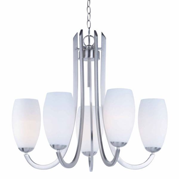 Maxim Lighting 21655SWSN Chandelier 5-Light Satin White and Satin Nickel White