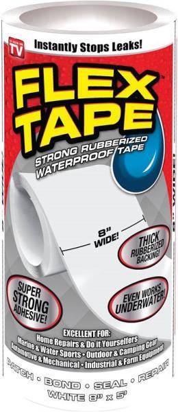 Flex Seal TFSWHTR0805 White Tape 5 In x 8 Ft Rubber Vinyl