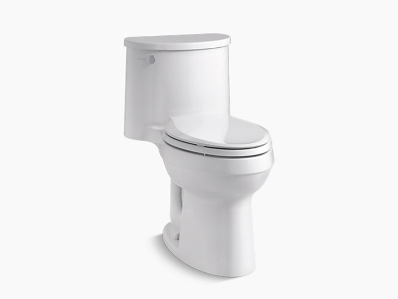 Kohler 3946-0 One-Piece Elongated Toilet Bowl 1.28 Gal Capacity with AquaPiston Flushing Technology White