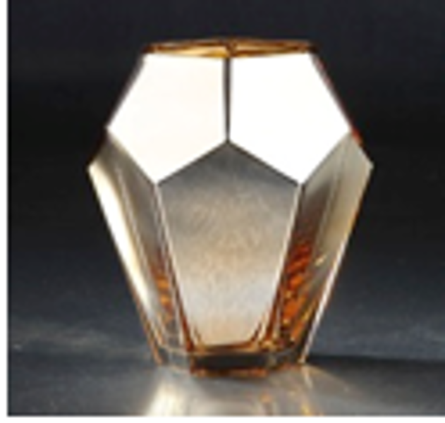 D:6.5" Diamond Star 57248 Gold Diamond Vase 8 In Height 6.5 In Diameter Gold