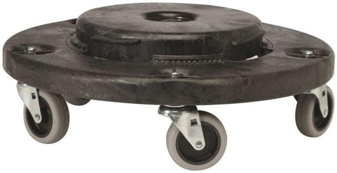 Rubbermaid FG264020BLA Container Dolly 18.2 In Black 5 Casters 250 Lbs Capacity for Refuse Containers